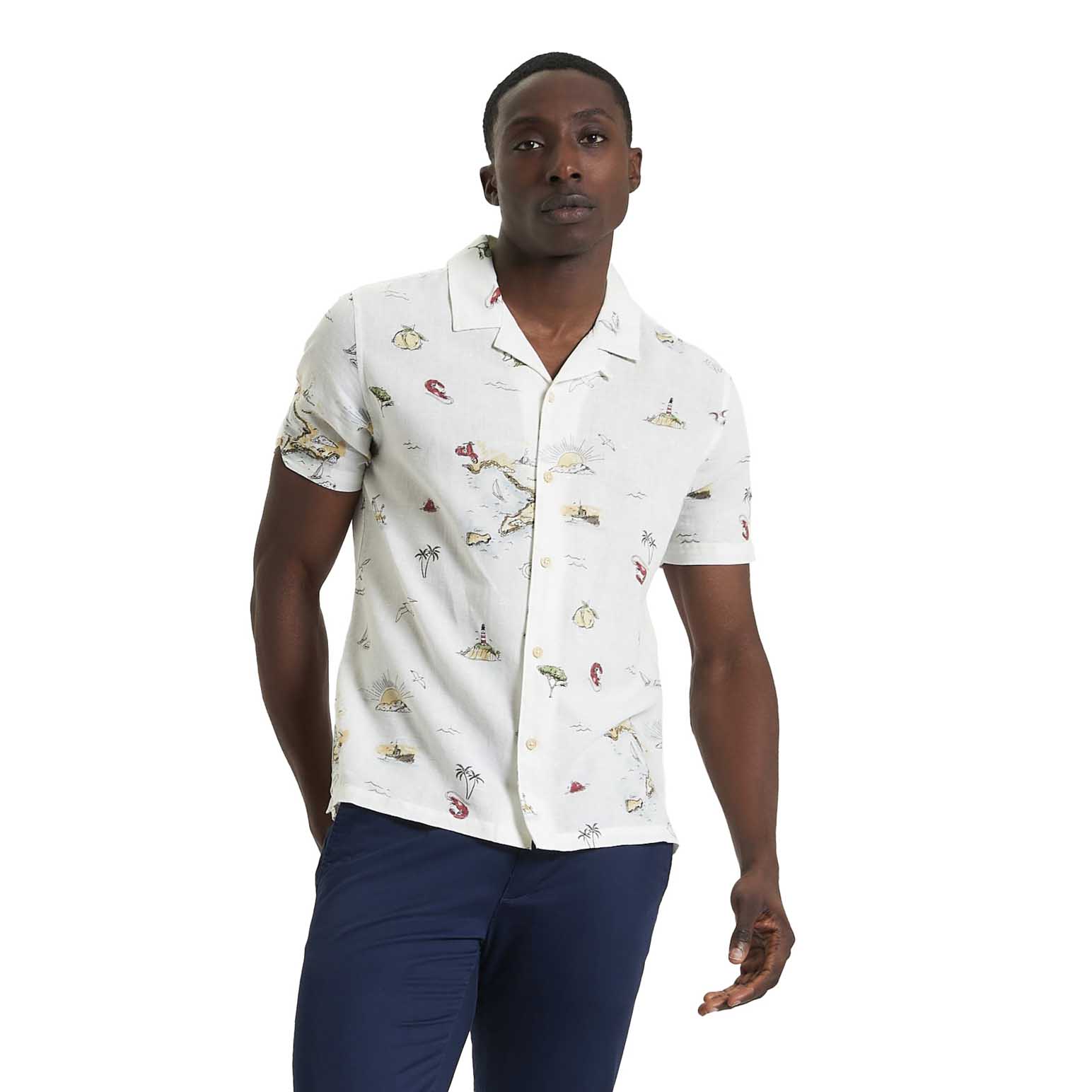 Ben Sherman Brighton To Amalfi Print Short Sleeve Shirt